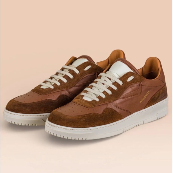 benheart Other - Men's Tan & Brown Leather Low-Top Premium Sneakers